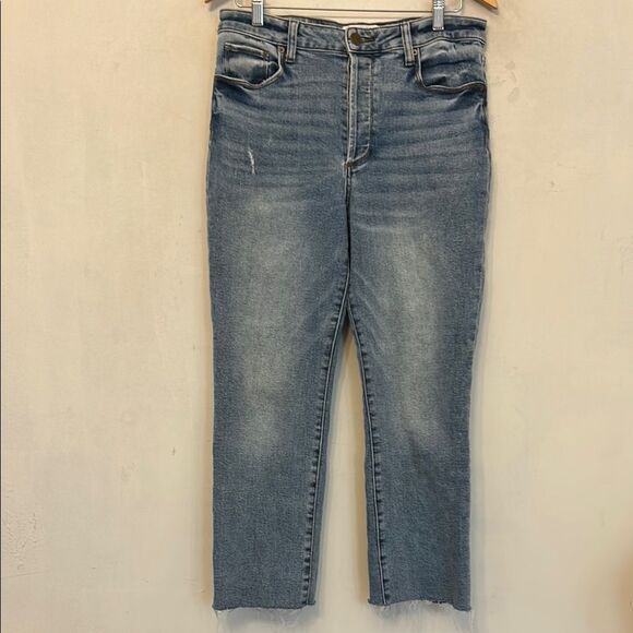 Evereve Distressed Button fly high rise jeans Size 30 EUC - Picture 1 of 11